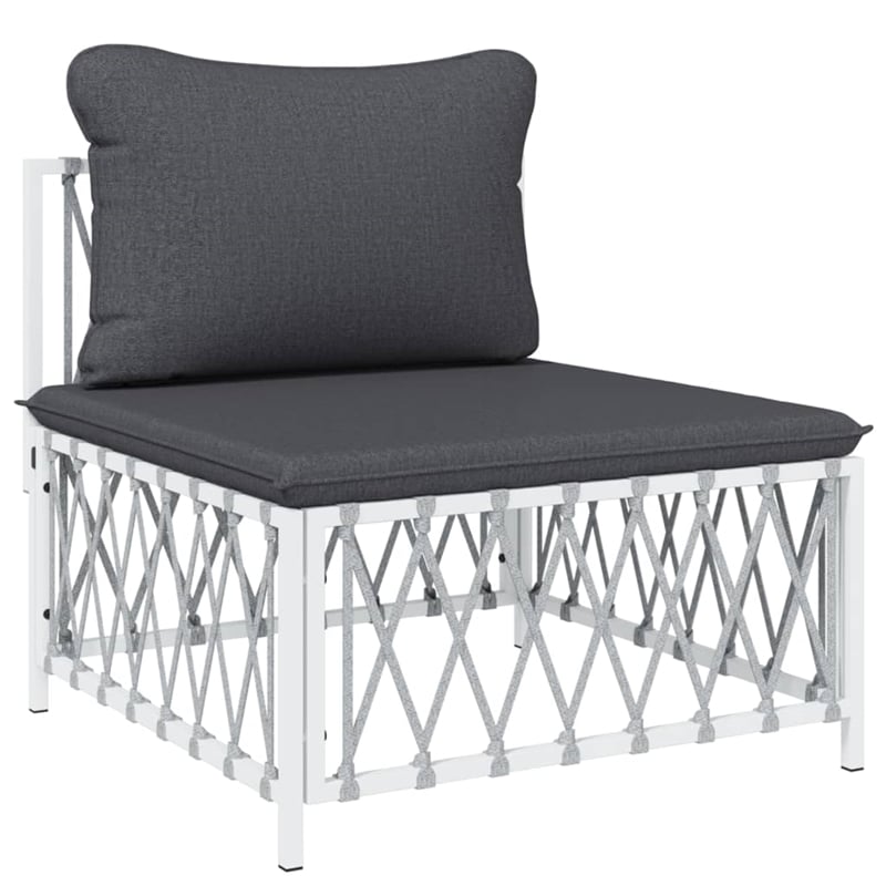 vidaXL Steel Garden Lounge Set in White