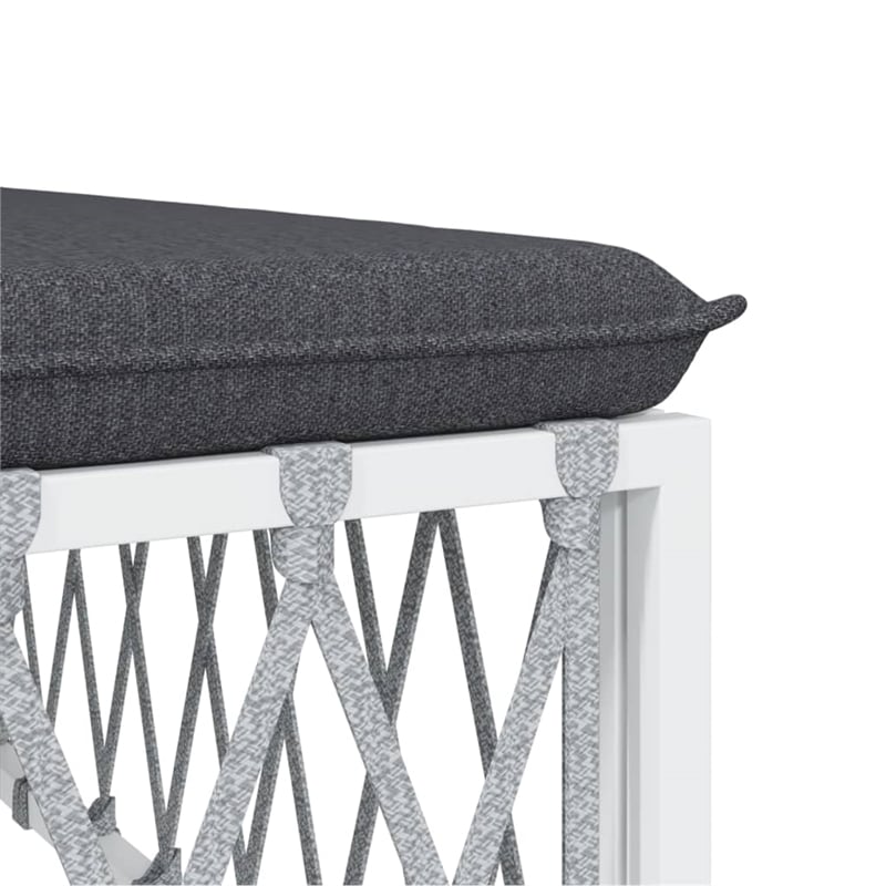 vidaXL Steel Garden Lounge Set in White
