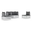 vidaXL Steel Garden Lounge Set in White