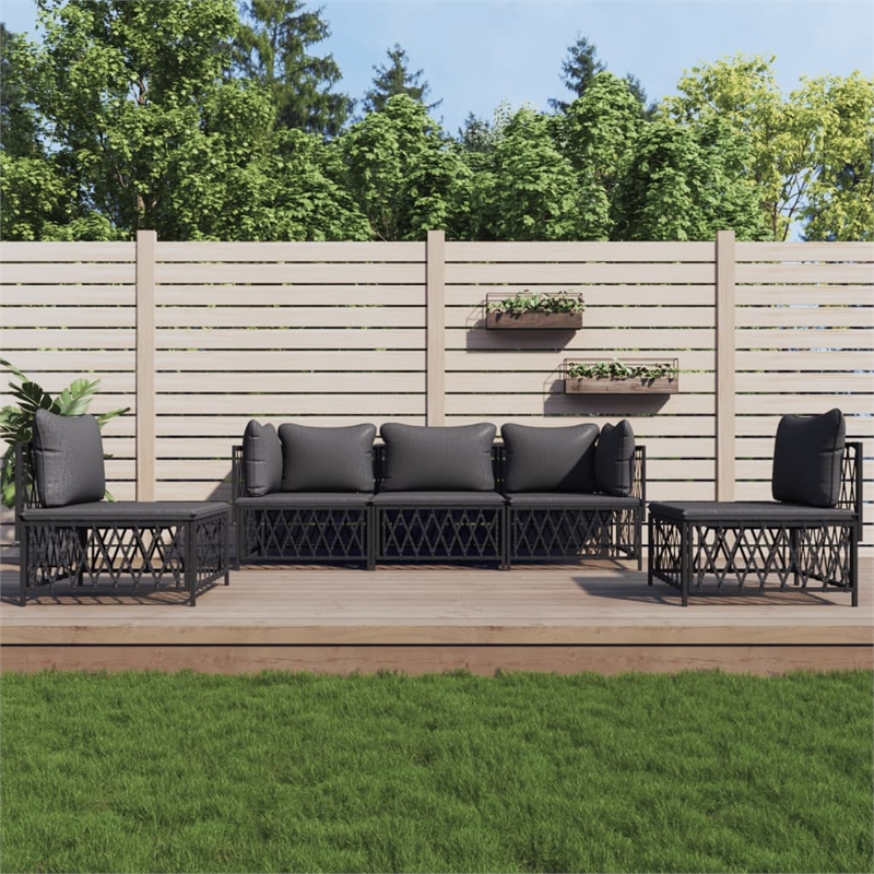 vidaXL 5 Piece Steel Garden Lounge Set in Anthracite