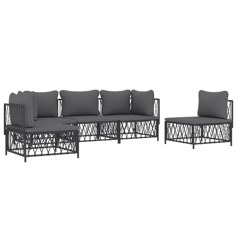 vidaXL 5 Piece Steel Garden Lounge Set in Anthracite