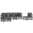 vidaXL 5 Piece Steel Garden Lounge Set in Anthracite