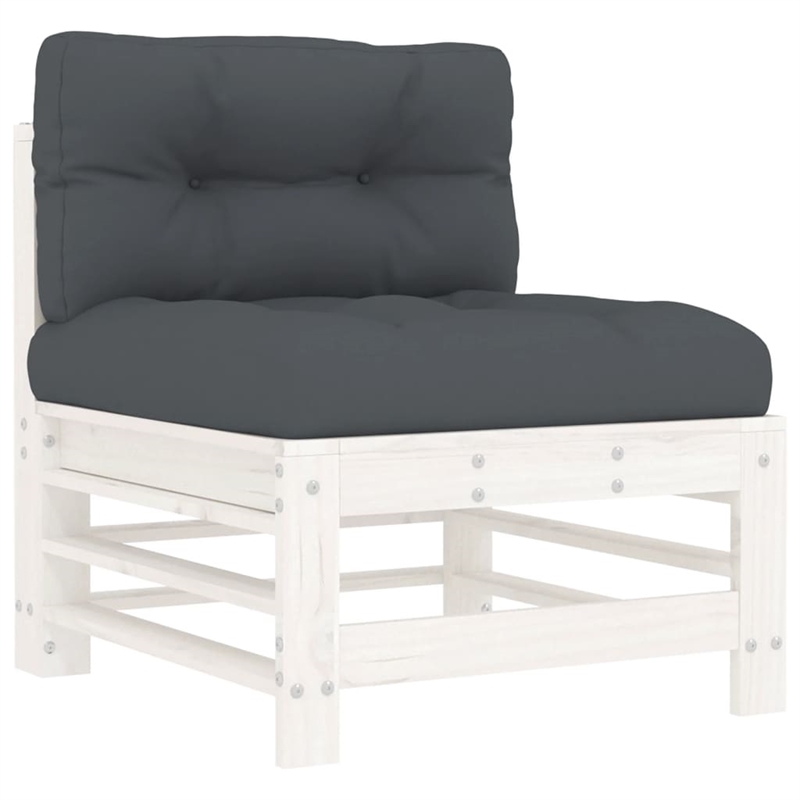 vidaXL 6 Piece Wood Large Garden Lounge Set in White