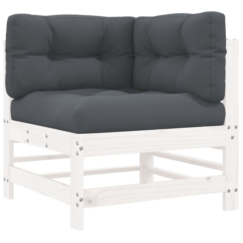 vidaXL 6 Piece Wood Large Garden Lounge Set in White
