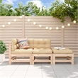 vidaXL 3 Piece Wood Medium Garden Lounge Set in Beige