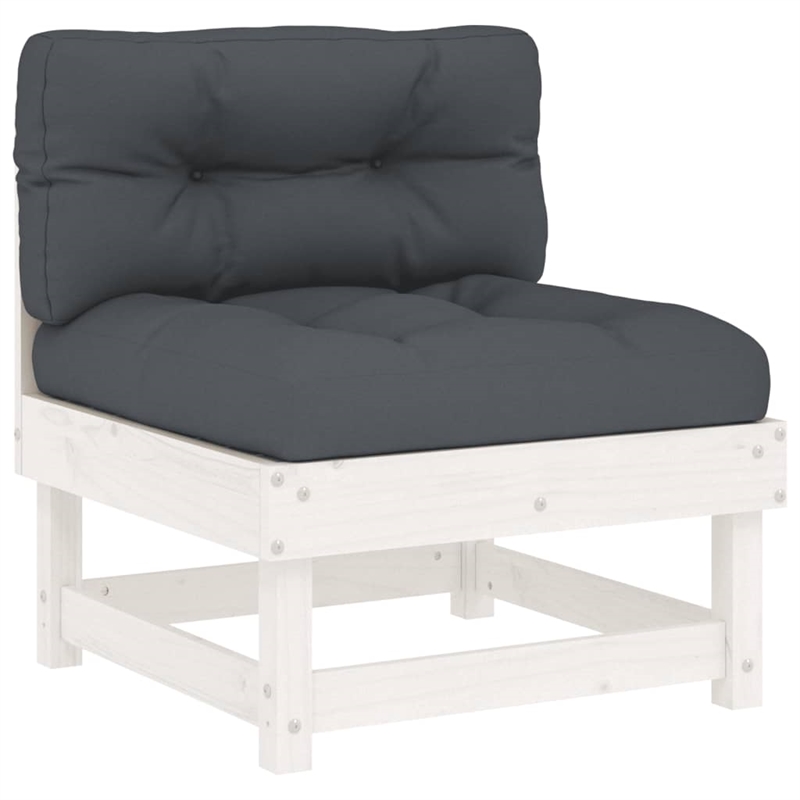 vidaXL Wood Garden Lounge Set in White/Anthracite