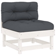 vidaXL Wood Garden Lounge Set in White/Anthracite
