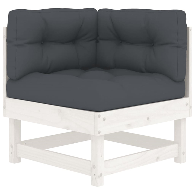 vidaXL Wood Garden Lounge Set in White/Anthracite