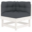 vidaXL Wood Garden Lounge Set in White/Anthracite