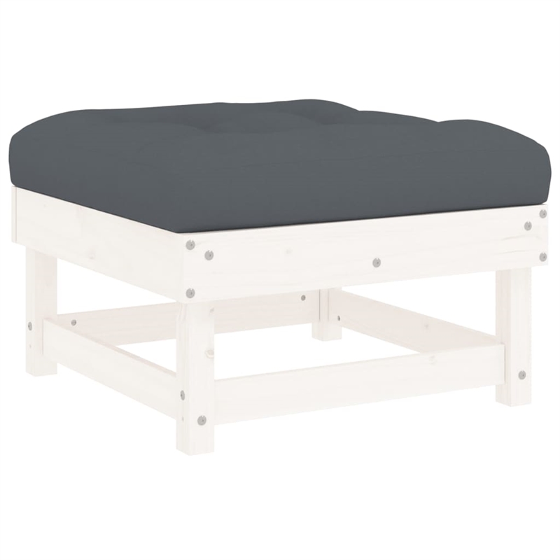 vidaXL Wood Garden Lounge Set in White/Anthracite
