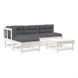 vidaXL Wood Garden Lounge Set in White/Anthracite
