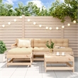 vidaXL 5 Piece Wood Medium Garden Lounge Set in Beige