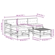 vidaXL 5 Piece Wood Medium Garden Lounge Set in Beige