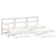 vidaXL 5 Piece Wood Garden Lounge Set in White/Anthracite