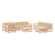 vidaXL 10 Piece Wood Garden Lounge Set in Natural/Beige