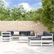 vidaXL 10 Piece Wood Small Garden Lounge Set in White/Anthracite