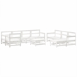 vidaXL 10 Piece Wood Small Garden Lounge Set in White/Anthracite