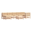 vidaXL 8 Piece Wood Garden Lounge Set in Natural/Beige