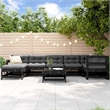vidaXL 8 Piece Wood Garden Lounge Set in Black