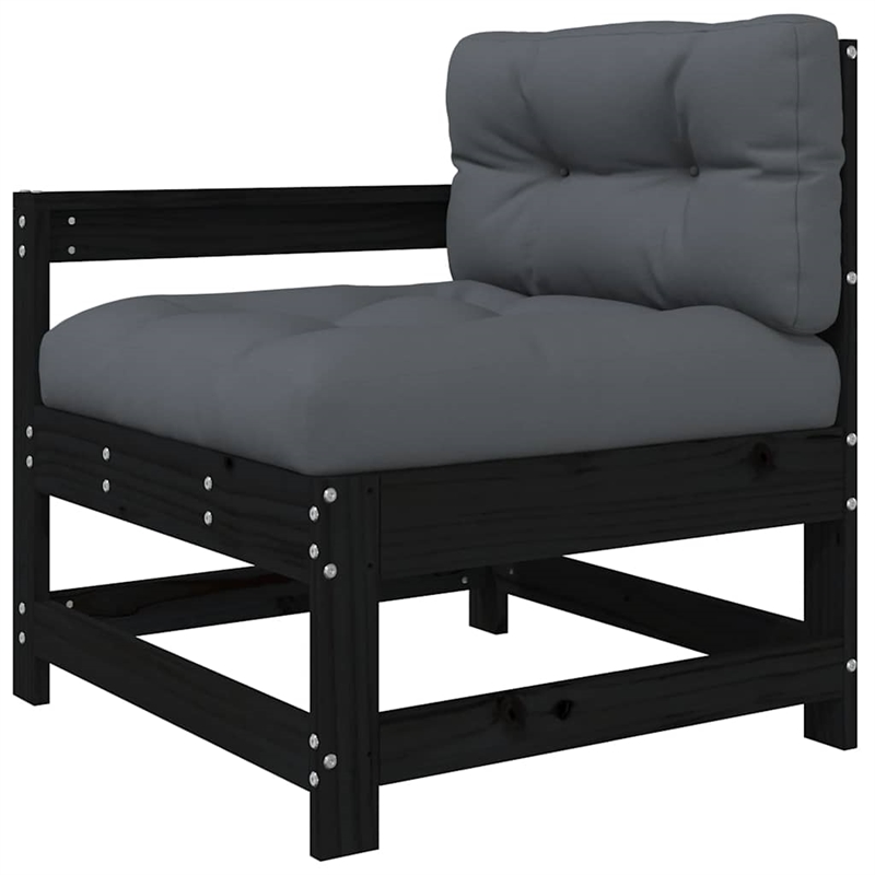 vidaXL 8 Piece Wood Garden Lounge Set in Black