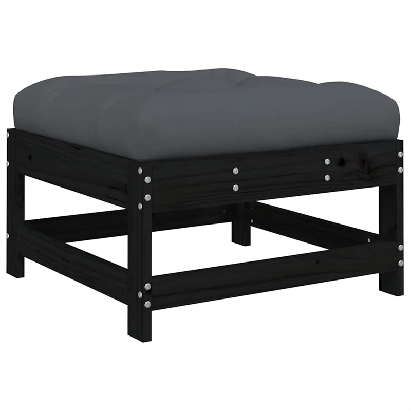 vidaXL 8 Piece Wood Garden Lounge Set in Black