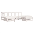vidaXL 6 Piece Wood Garden Lounge Set in White