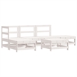 vidaXL 6 Piece Wood Garden Lounge Set in White/Anthracite