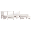 vidaXL 6 Piece Wood Small Garden Lounge Set in White