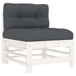 vidaXL 6 Piece Wood Small Garden Lounge Set in White