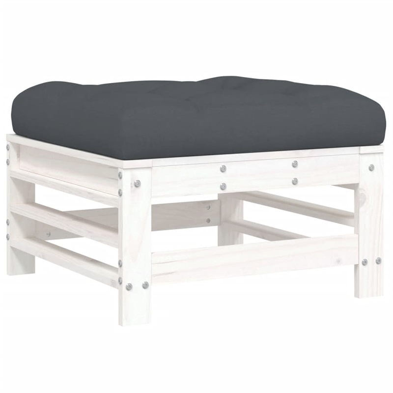 vidaXL 6 Piece Wood Small Garden Lounge Set in White