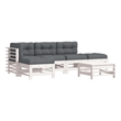 vidaXL 6 Piece Wood Small Garden Lounge Set in White