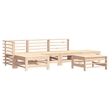 vidaXL 6 Piece Wood Medium Garden Lounge Set in Beige