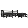 vidaXL 6 Piece Wood Garden Lounge Set in Black