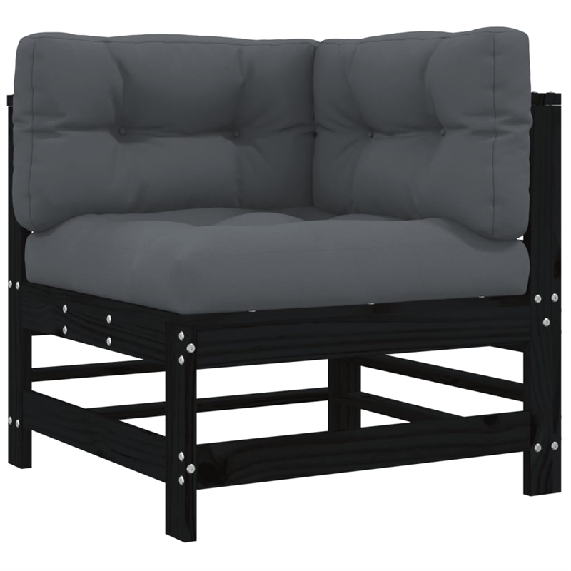 vidaXL 6 Piece Wood Garden Lounge Set in Black