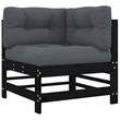 vidaXL 6 Piece Wood Garden Lounge Set in Black
