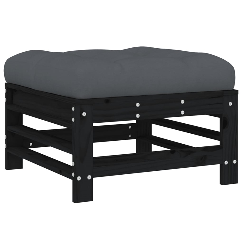 vidaXL 6 Piece Wood Garden Lounge Set in Black