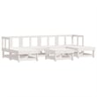 vidaXL 7 Piece Wood Garden Lounge Set in White/Anthracite