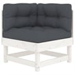 vidaXL 7 Piece Wood Garden Lounge Set in White/Anthracite