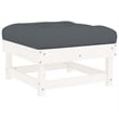 vidaXL 7 Piece Wood Garden Lounge Set in White/Anthracite