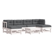 vidaXL 7 Piece Wood Garden Lounge Set in White/Anthracite