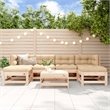 vidaXL 7 Piece Wood Garden Lounge Set in Beige