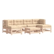 vidaXL 7 Piece Wood Garden Lounge Set in Beige