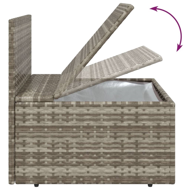 vidaXL Poly Rattan Sofa in Gray