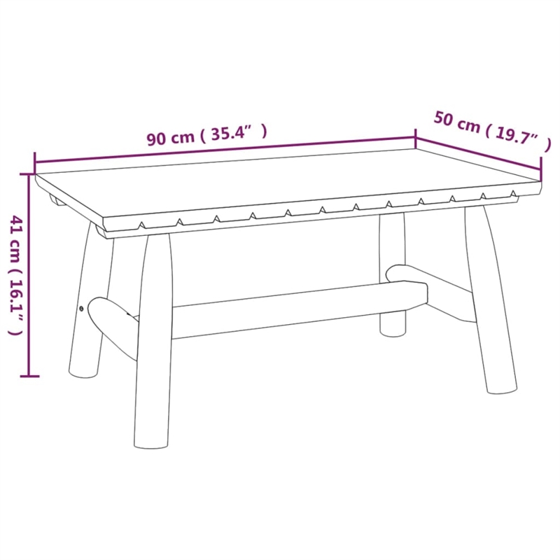 vidaXL 3 Piece Wood Medium Garden Lounge Set in Natural