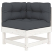 vidaXL 5 Piece Wood Garden Lounge Set in White/Anthracite
