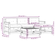 vidaXL 5 Piece Wood Small Garden Lounge Set in White/Anthracite
