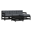 vidaXL 5 Piece Wood Garden Lounge Set in Black/Anthracite