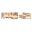vidaXL 6 Piece Wood Garden Lounge Set in Beige
