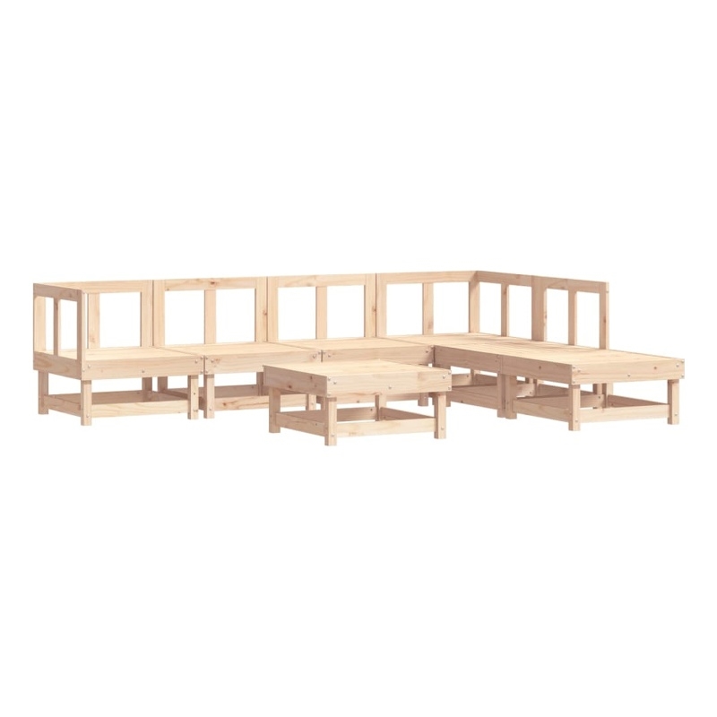 vidaXL 7 Piece Wood Garden Lounge Set in Natural