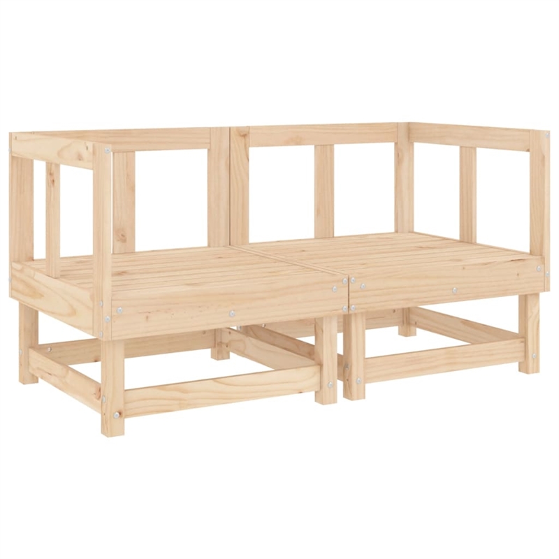 vidaXL 11 Piece Wood Medium Garden Lounge Set in Natural
